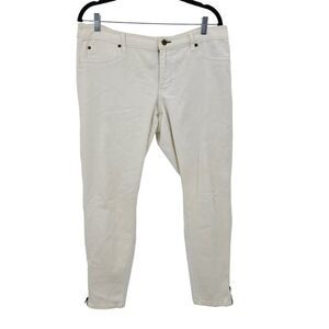 Vintage 90s Converse Stretch Mid Rise Zip Ankle Pants 10 White Streetwear Skater